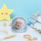 Bola de nieve personalizada con purpurina plateada