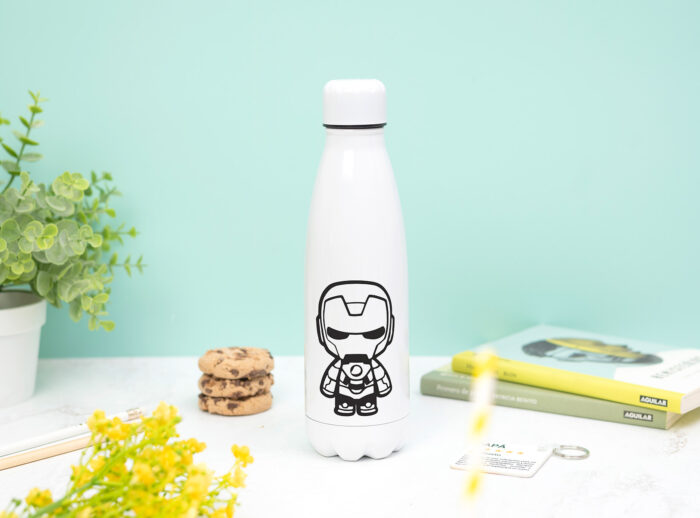 Botella para papá 3 Botella térmica personalizada para papá con la frase “Papá, mi héroe favorito” y su nombre.