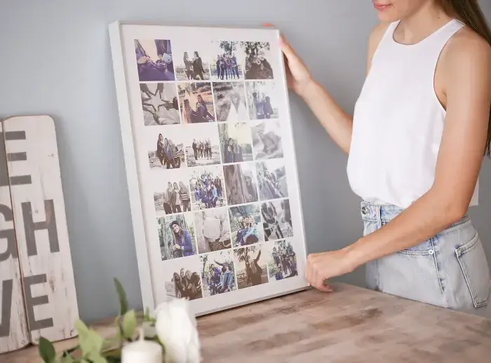 Collage Instagram 40x56 cm. con marco plata Collage Instagram 40x56 cm. con marco plata