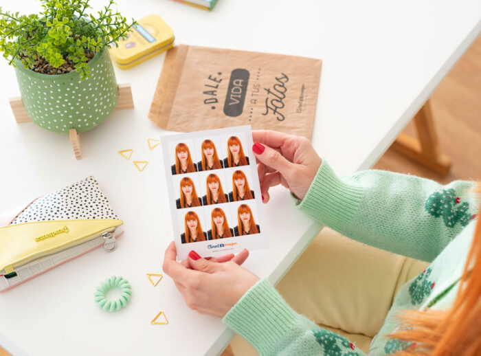 Lote de 9 fotos tamaño carnet para DNI o Pasaporte