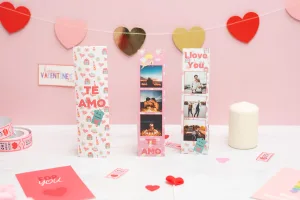 Tiras de imán fotomatón con diseño de enamorados