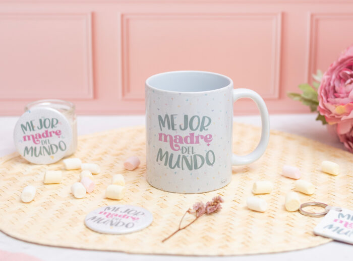 Taza Mejor madre del mundo 2 Taza de cerámica con interior blanco, personalizada con la frase "Mejor madre del mundo" y una foto.